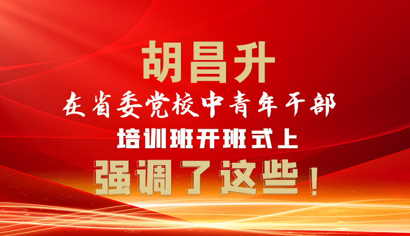 圖解|胡昌升在省委黨校中青年干部培訓(xùn)班開班式上強調(diào)了這些！
