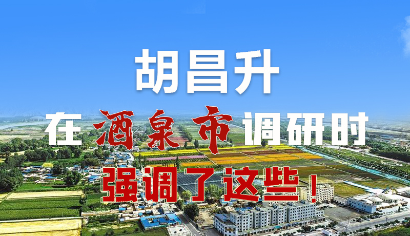 圖解|胡昌升在酒泉市調(diào)研時(shí)強(qiáng)調(diào)了這些！