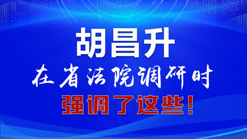 圖解|胡昌升在省法院調(diào)研時(shí)強(qiáng)調(diào)了這些！